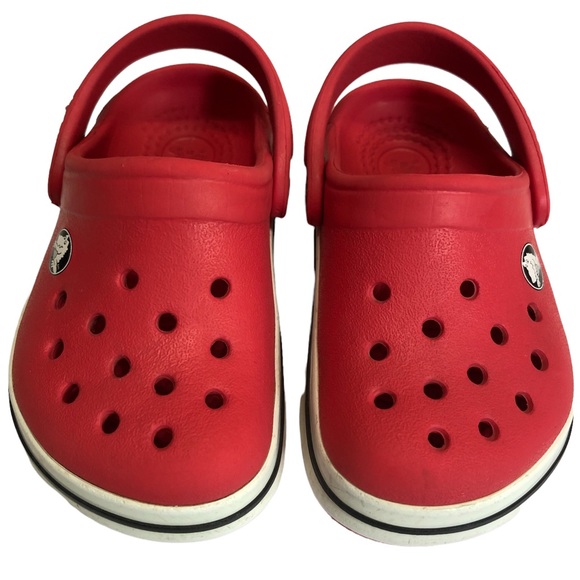 CROCS Other - CROCS Little Kid’s / Toddler Crocband Clog Red, White & Black Size C 5/6